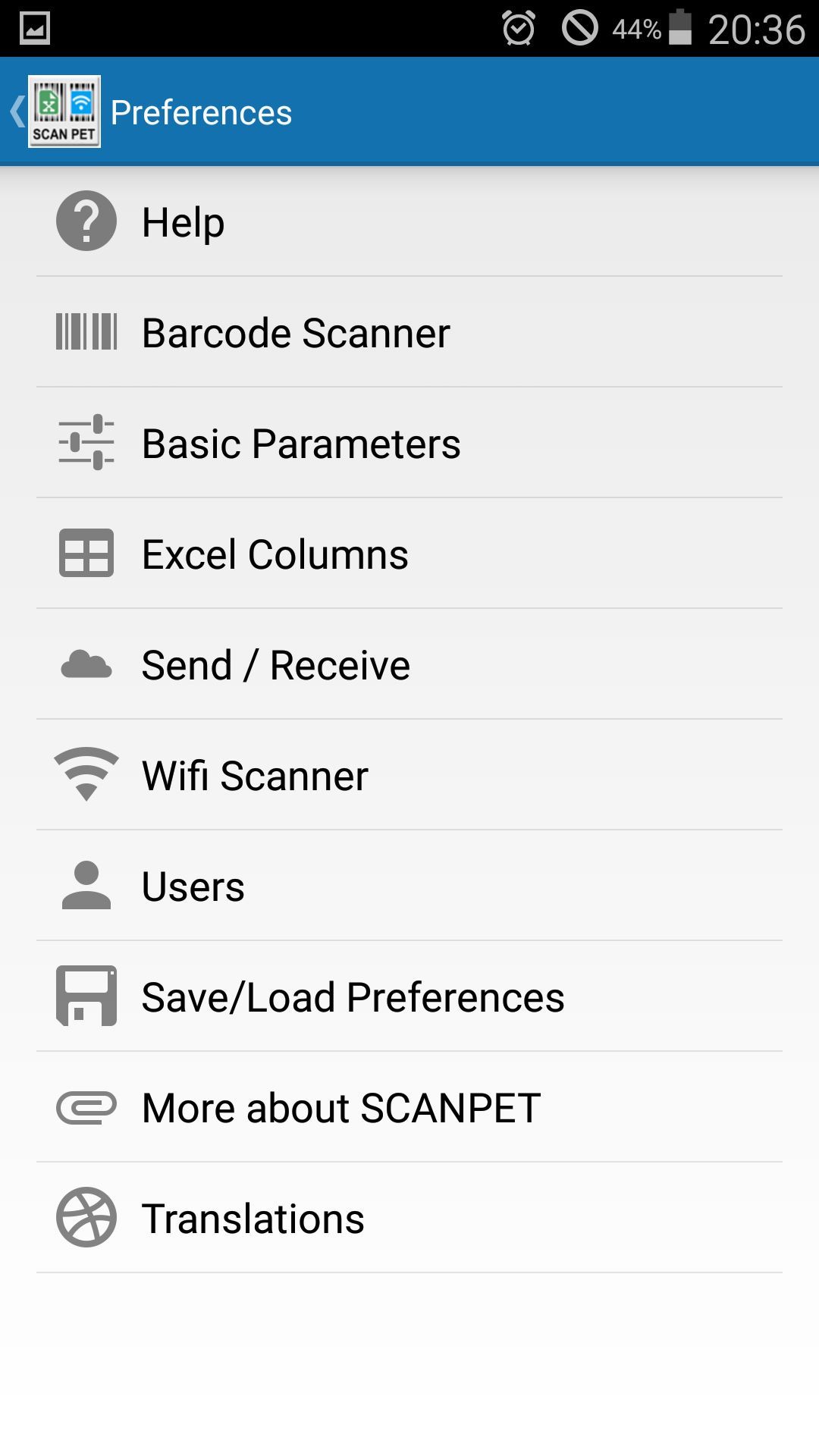SCANPET barcode scanner & inventory & Excel & wifi scanner