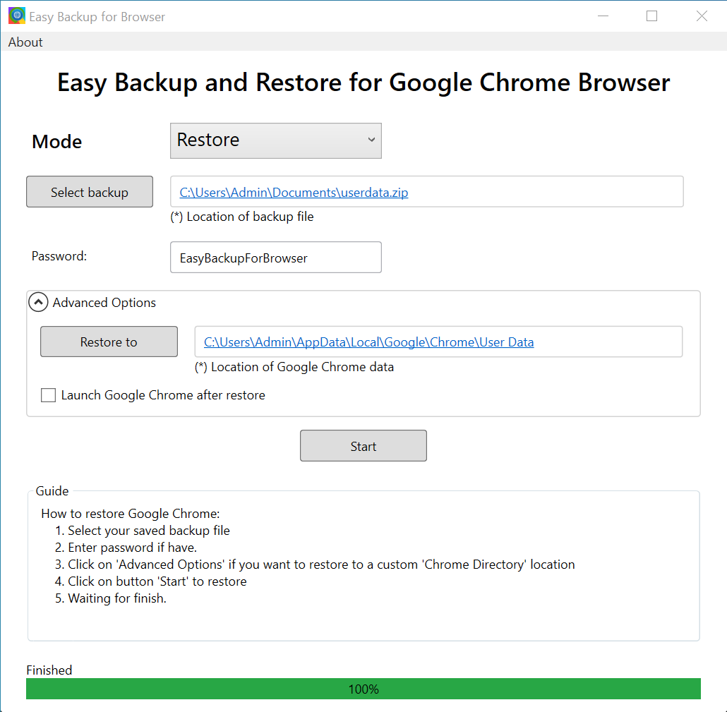 Easy Backup for Browser