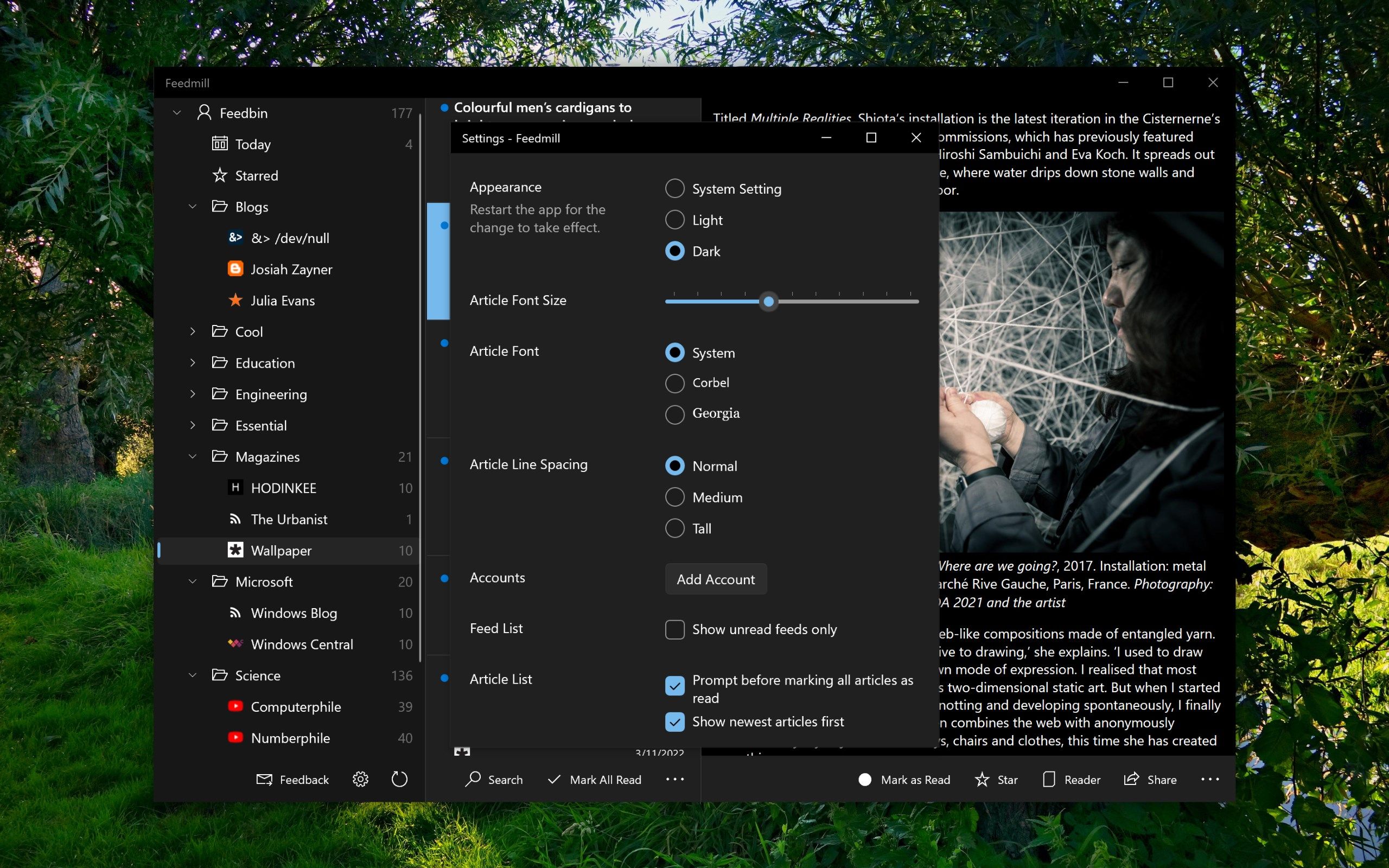 Feedmill - RSS and read later client