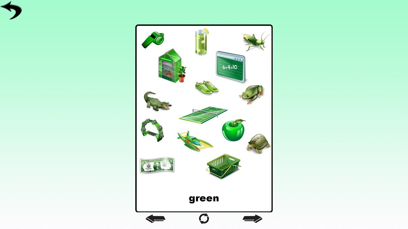 Sight word for color: green