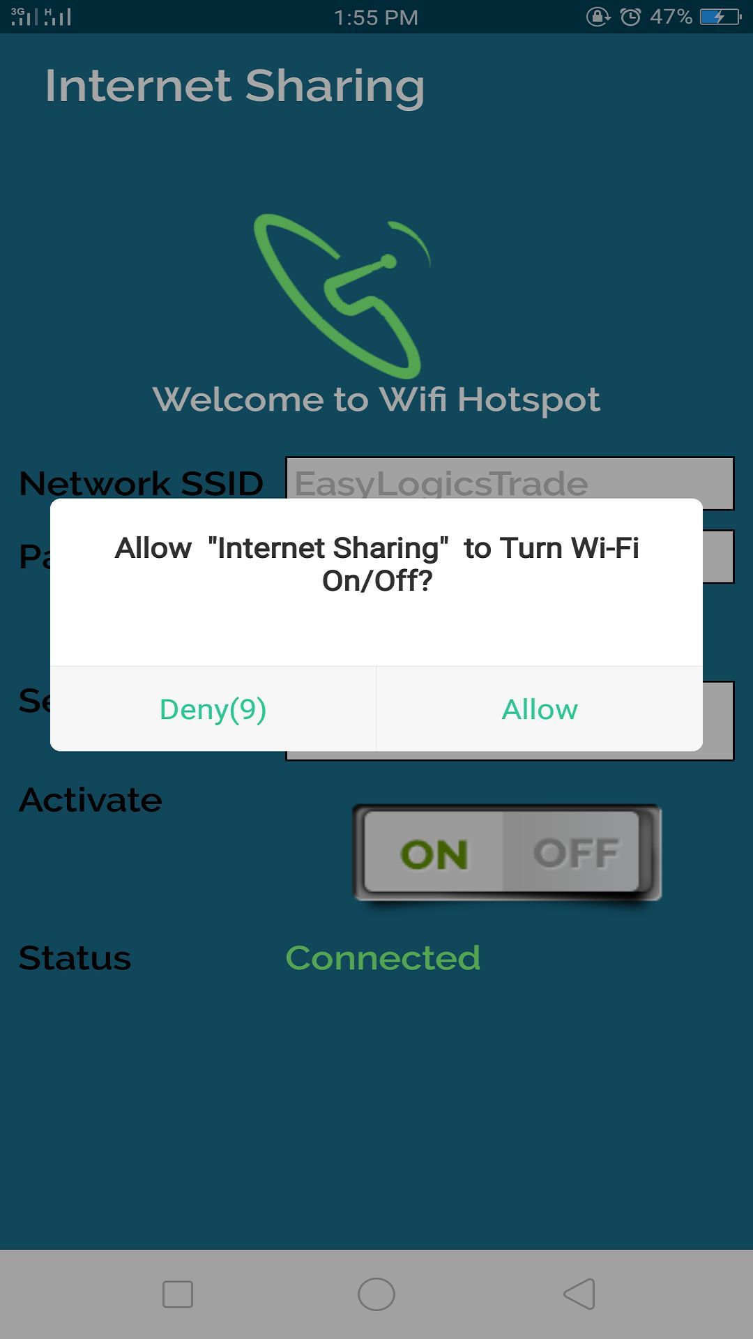 Internet Sharing - WiFi Hotspot - 4G data Tether