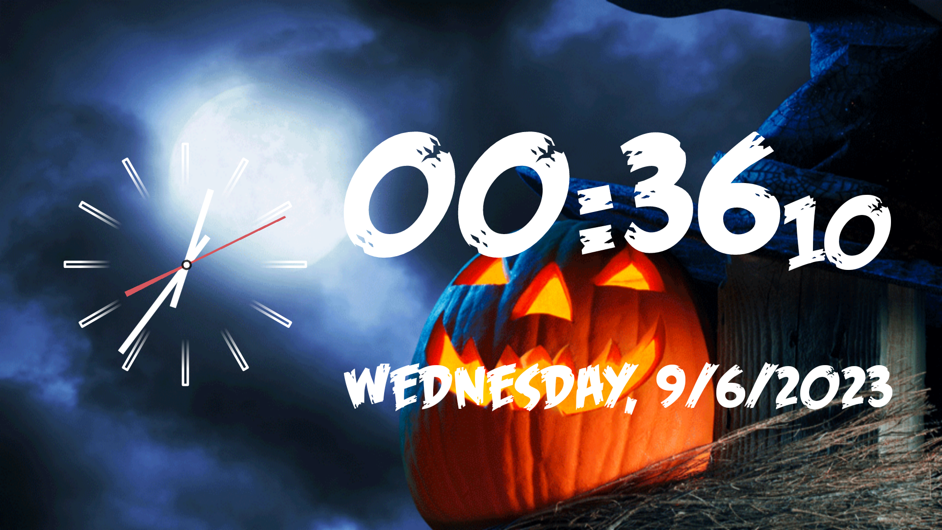 Halloween 🎃 Spooky Ambience Screensaver UHD: Halloween Spooky Ambience Wallpaper Screensaver Analog And Digital Clock with event manager For Tablets And Fire TVs - NO ADS