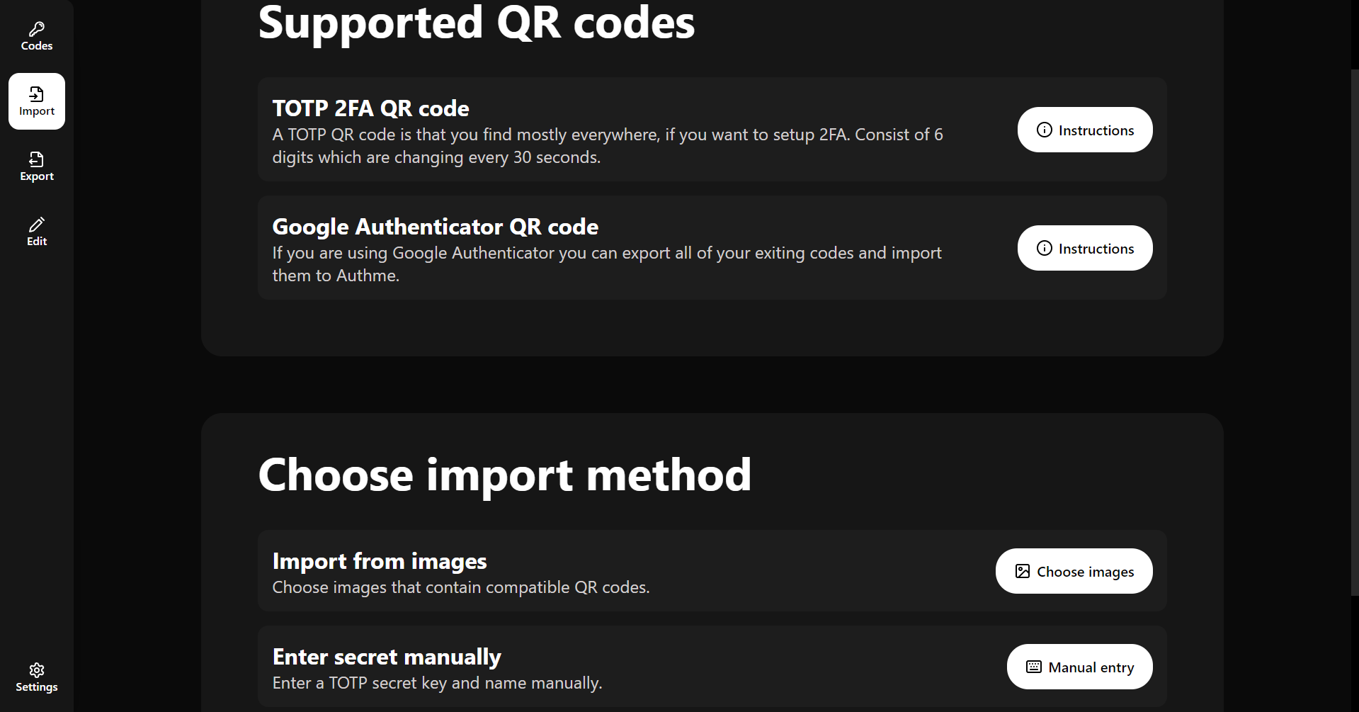 Authme - Two-factor (2FA) authenticator