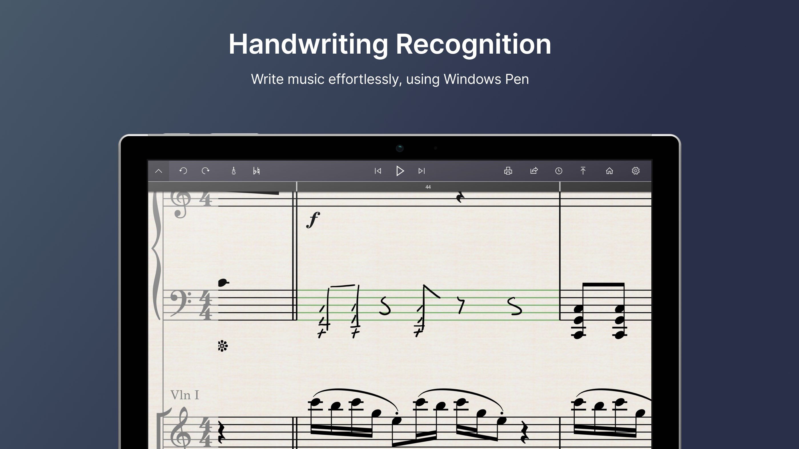 Handwriting Recognition: Write music effortlessly, using Windows Pen