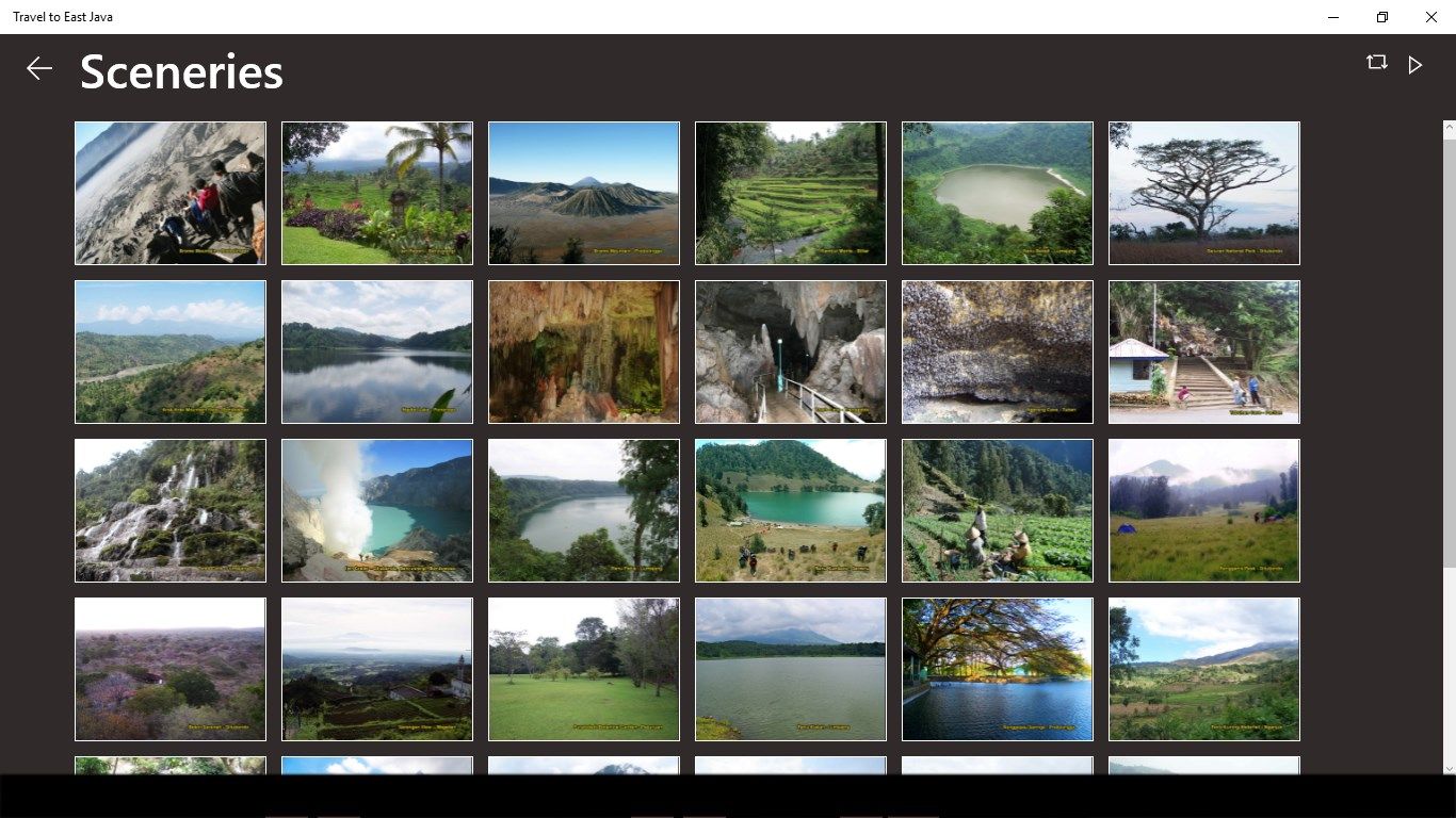 One menu that appereantly shows many beautiful places around East Java.