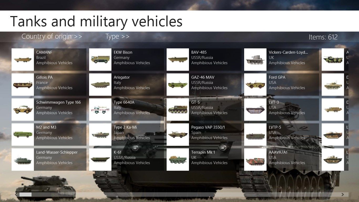 Almost 600 military vehicles featured