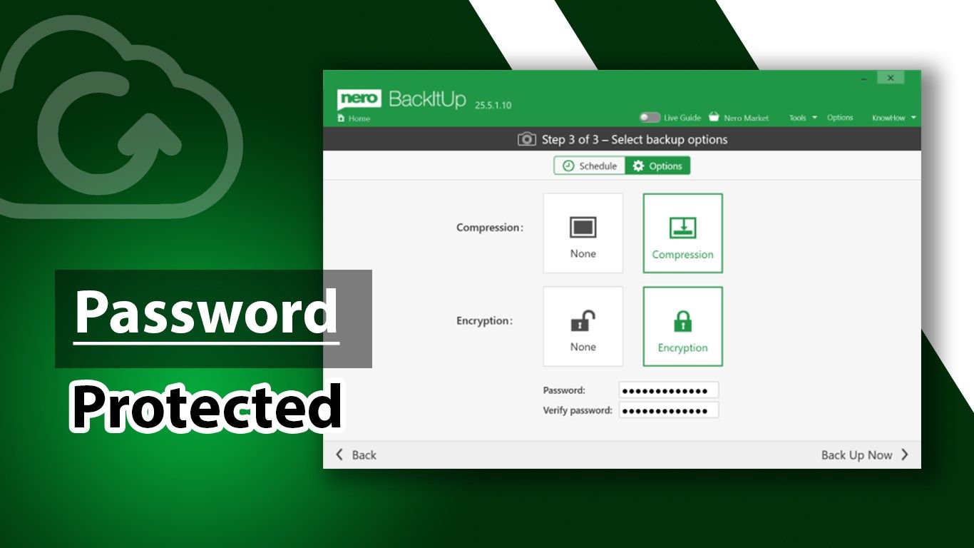 Encrypted and secured with a password