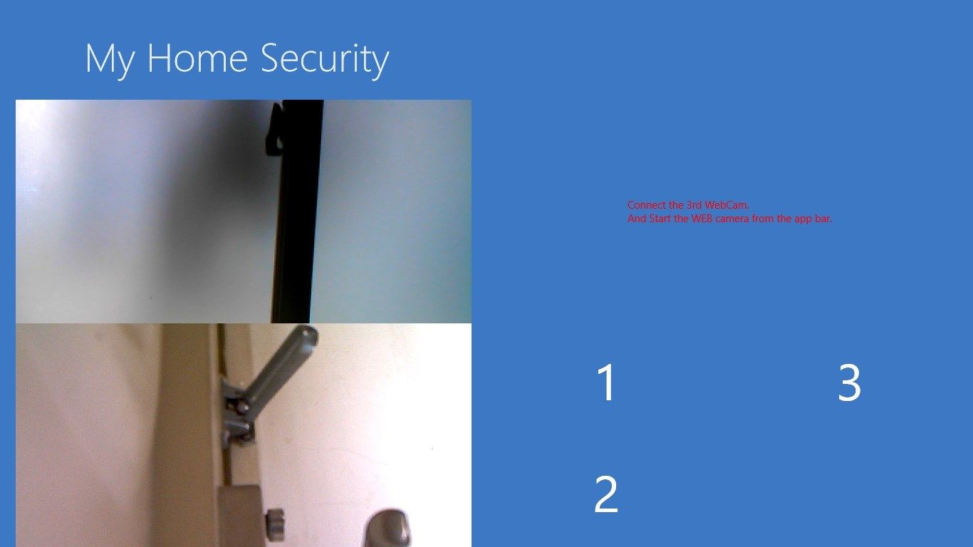After connecting the two usb web camera, start from the app bar two camera.