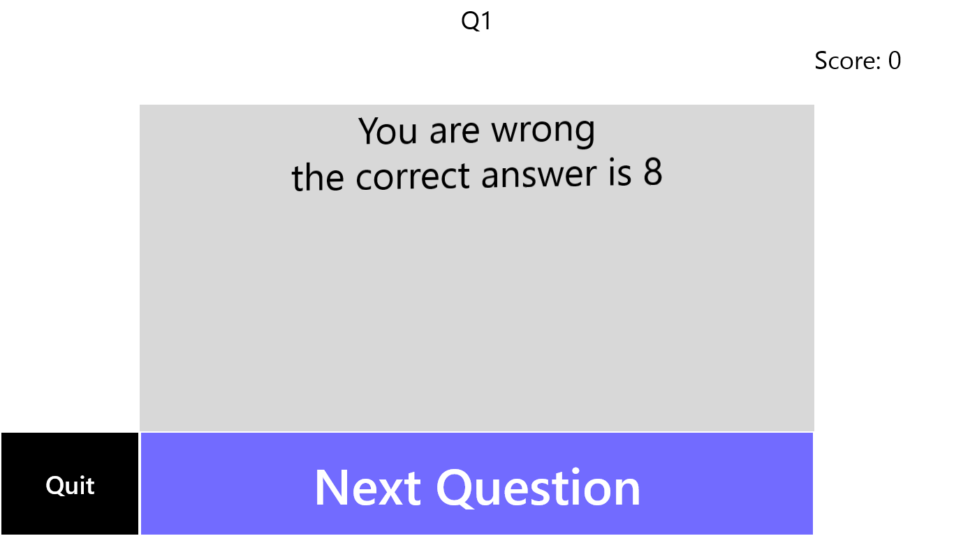 show the wrong answer interface