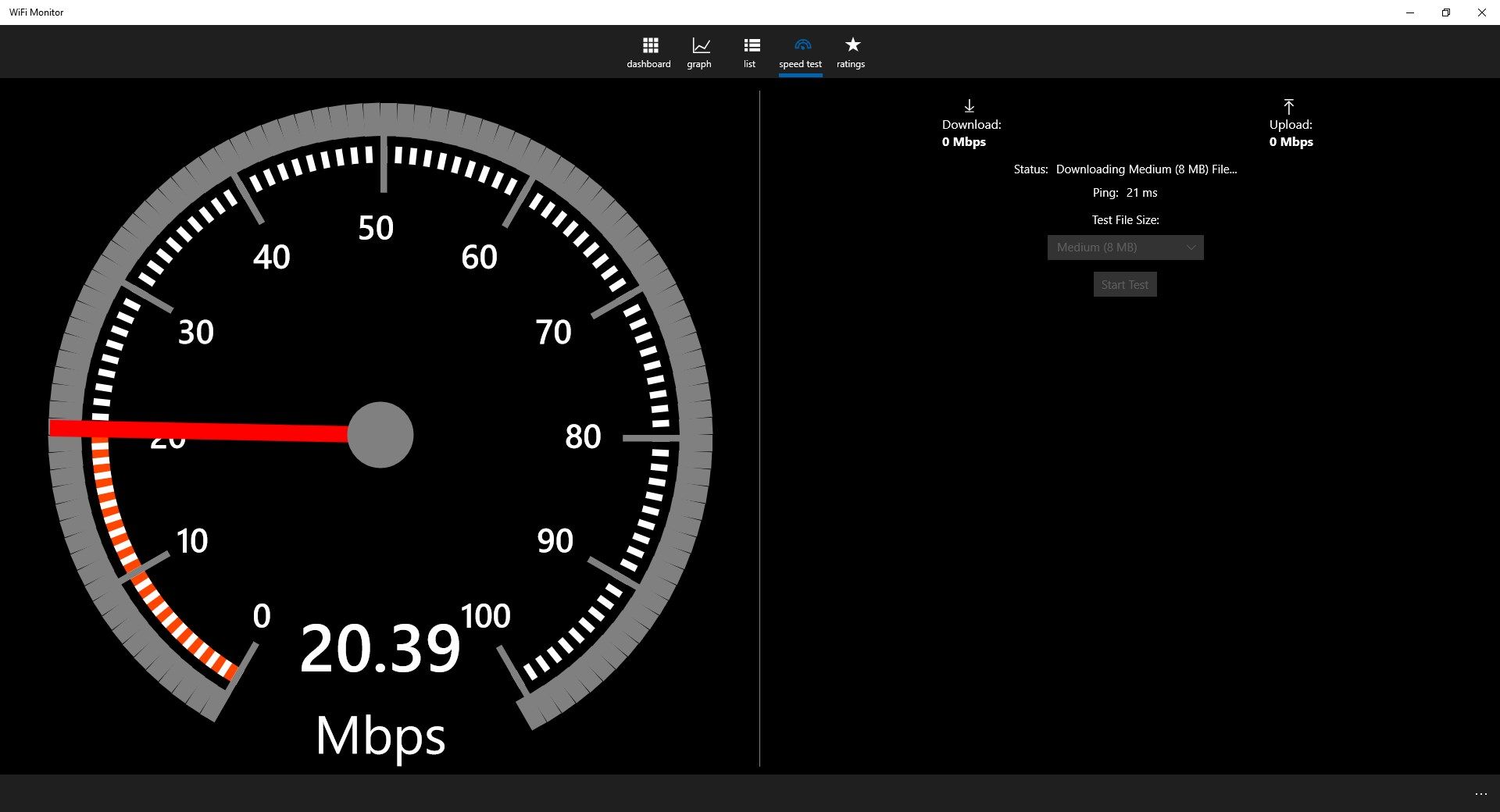 Run a download and upload speed test to determine your network speed. (Paid version only)