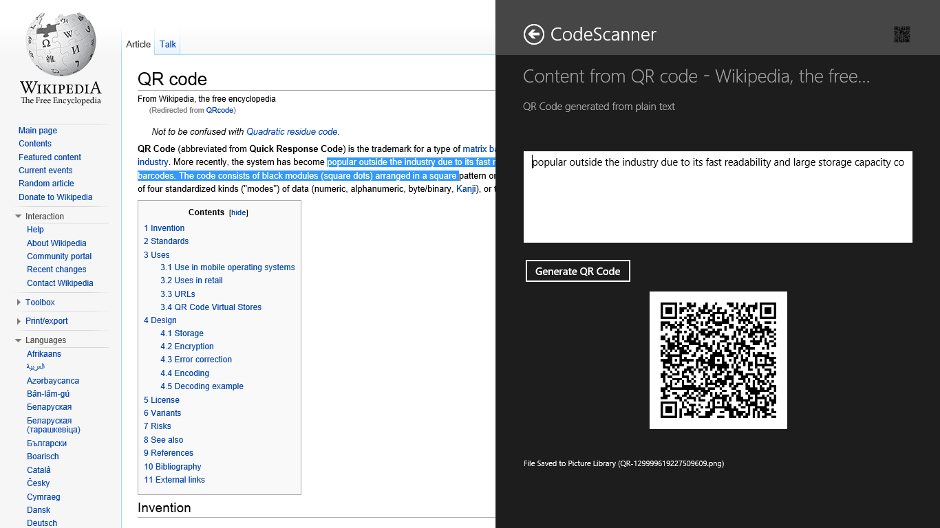 Share Target to generate QR Code