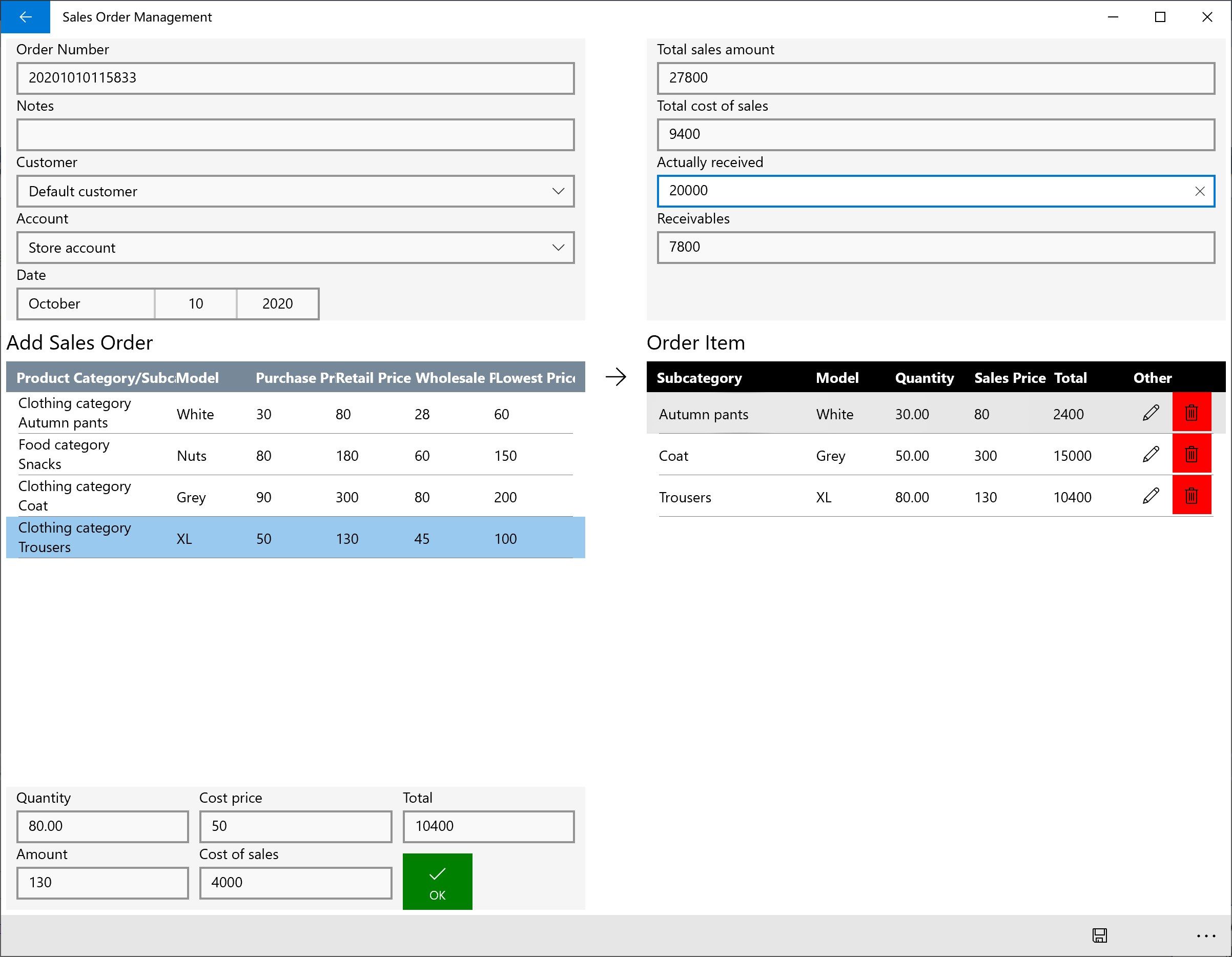 Sales Order Management - Sales Profit Statistics