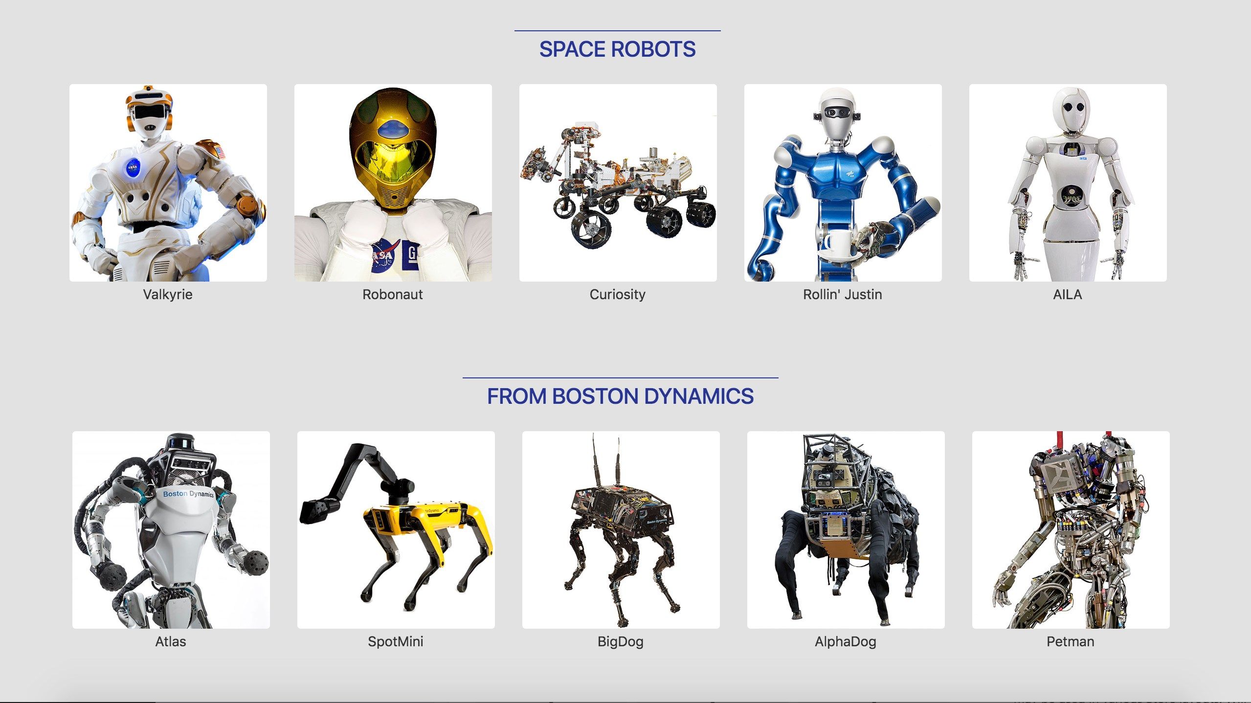 Learn about the world's most advanced robots