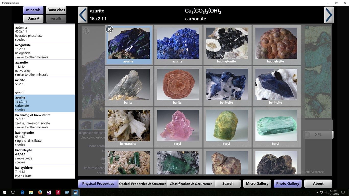 Mineral Database