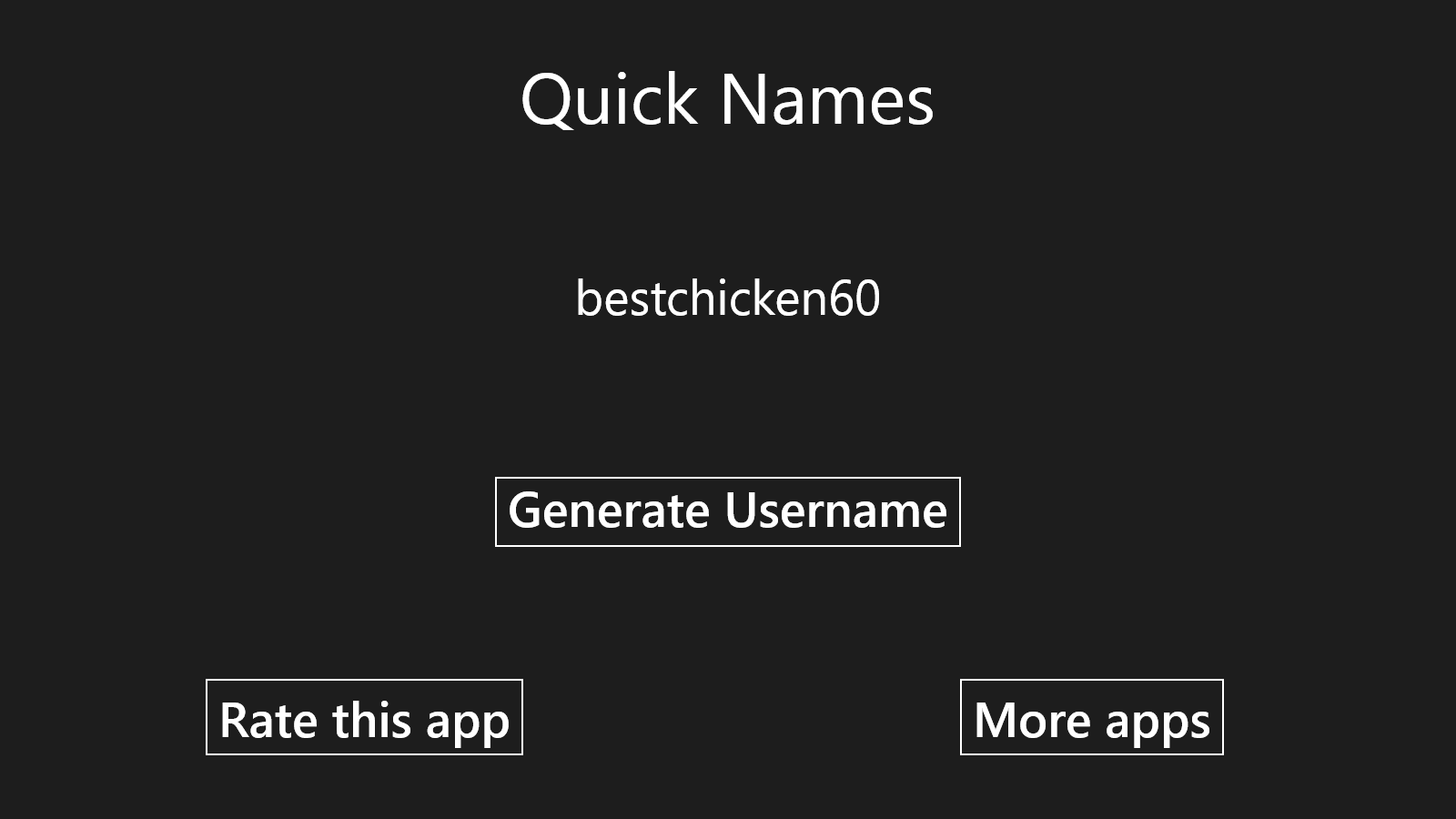 Shows a sample username