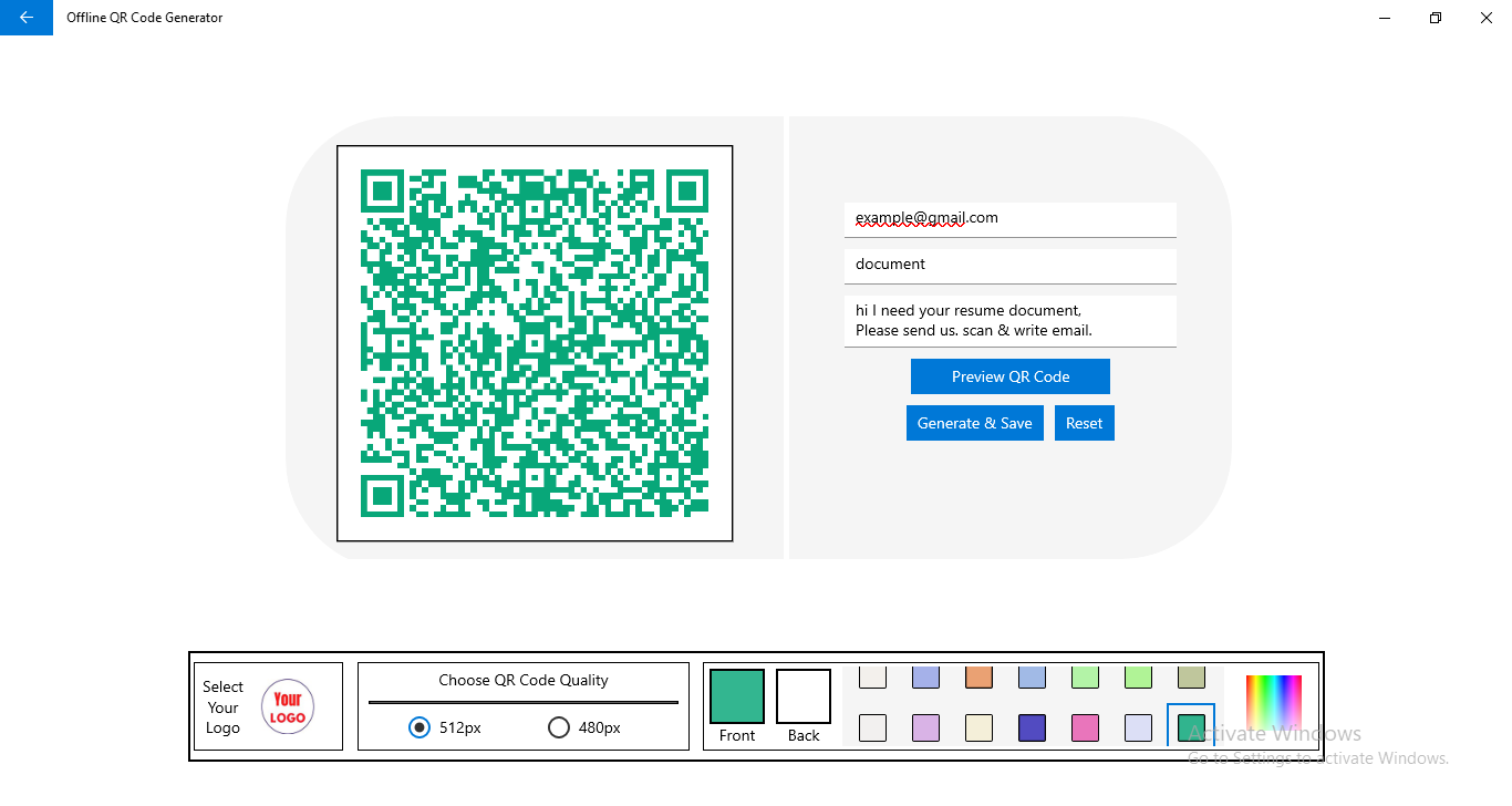 email qr code generator with logo