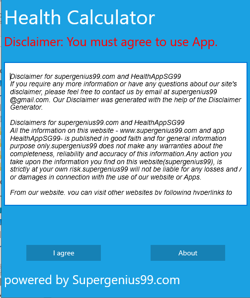 Disclaimer Page