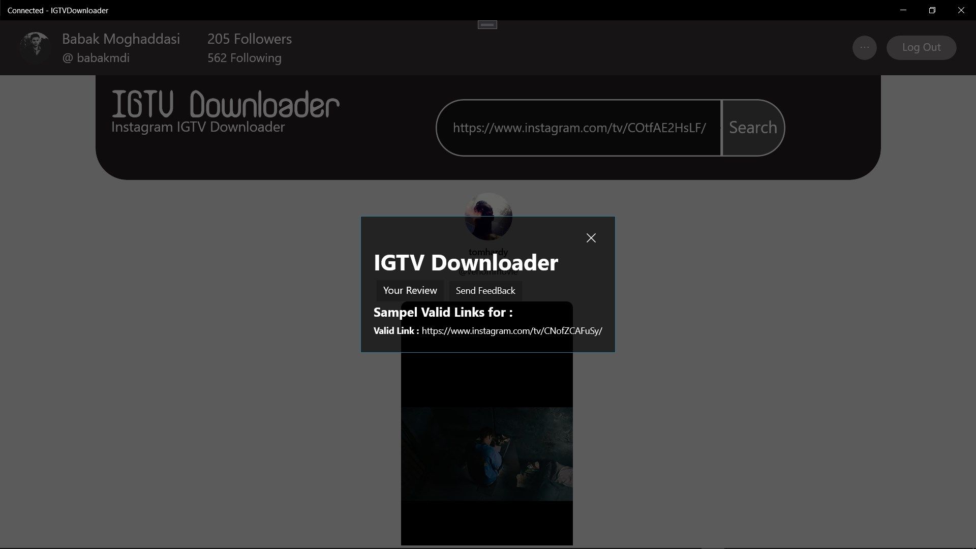 Downloader for IGTV ͏