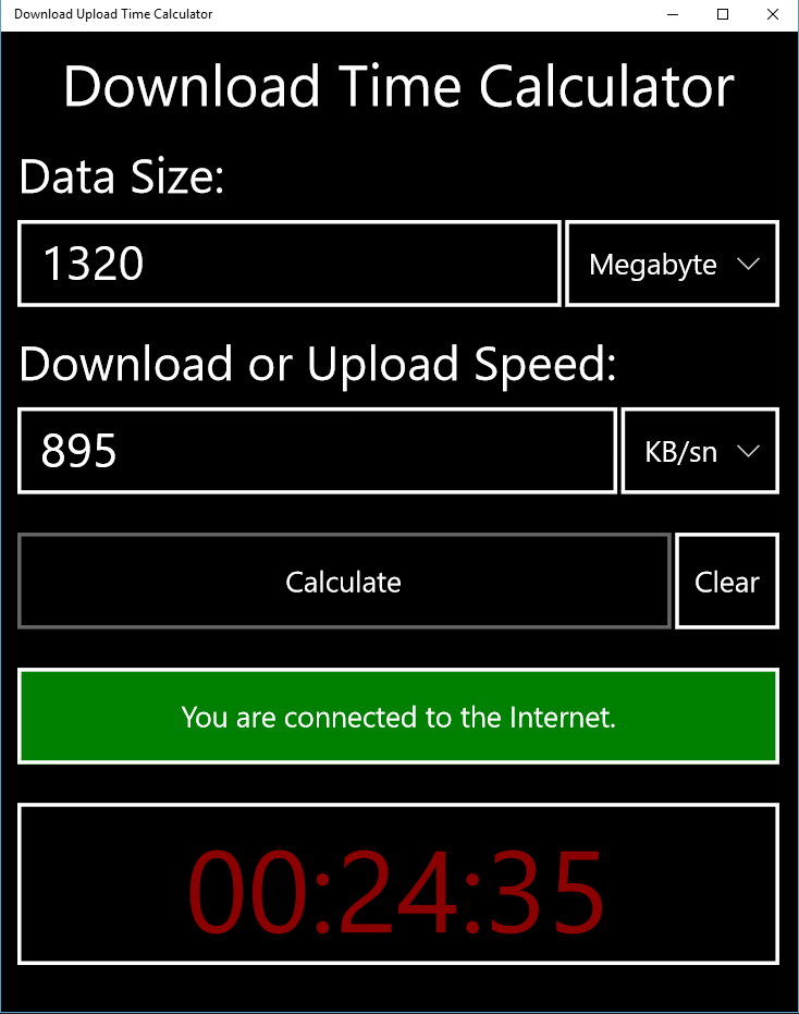 Download Upload Time Calculator