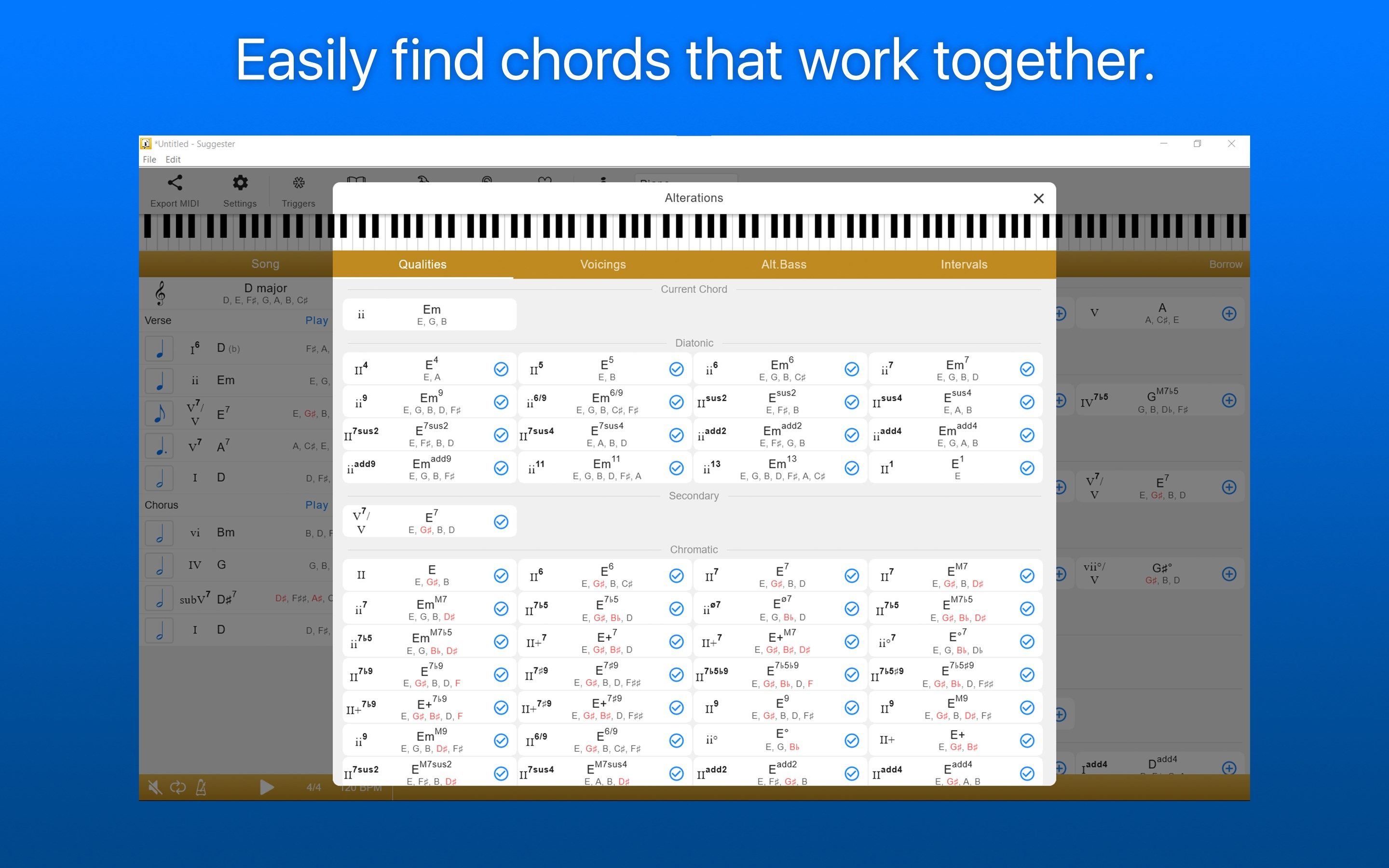 Suggester : Chords and Scales