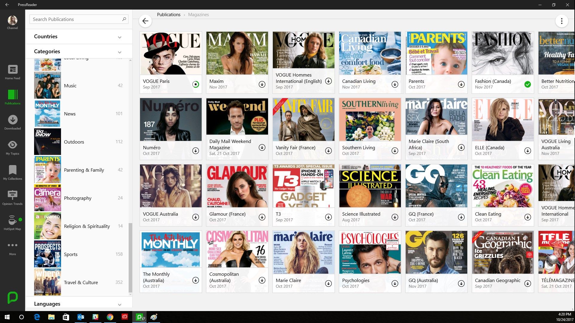 Browse magazine covers quickly and easily.