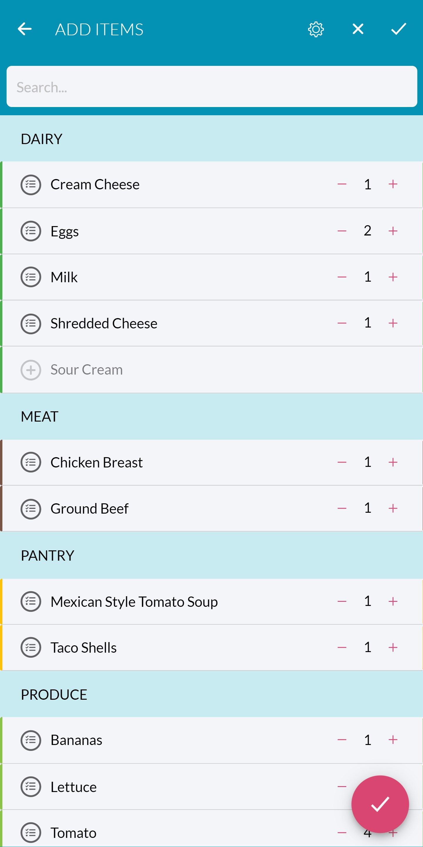 Grocery Board: Shopping List