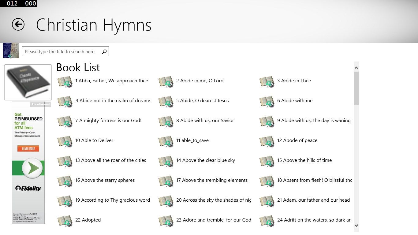 Christian Hymns listing