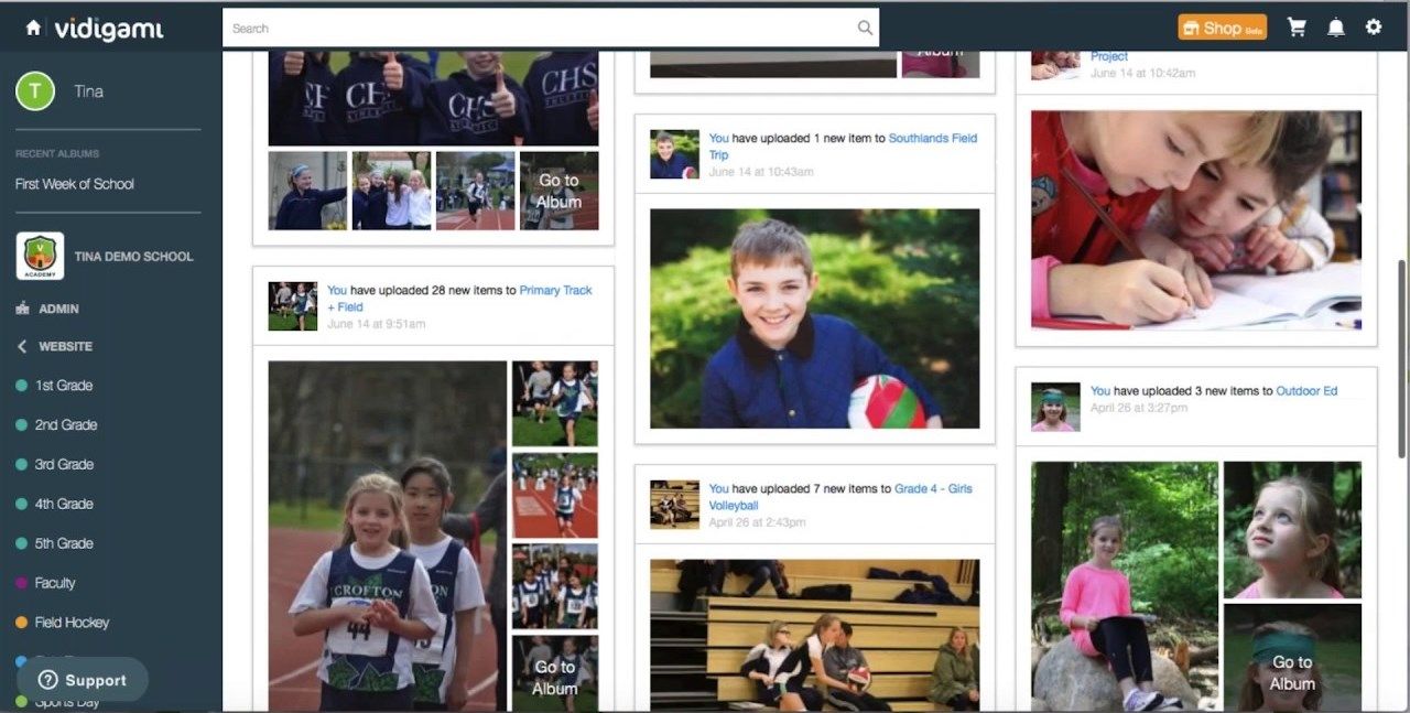 Unlimited media storage and personalized feeds for every parent, teacher and student