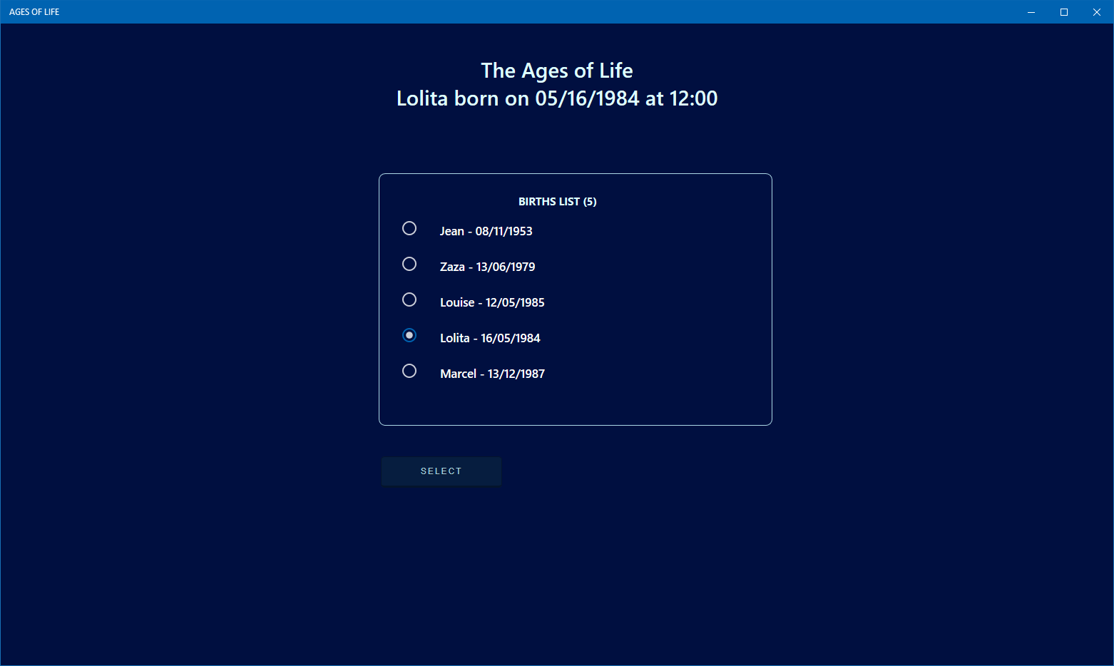 THE AGES OF LIFE