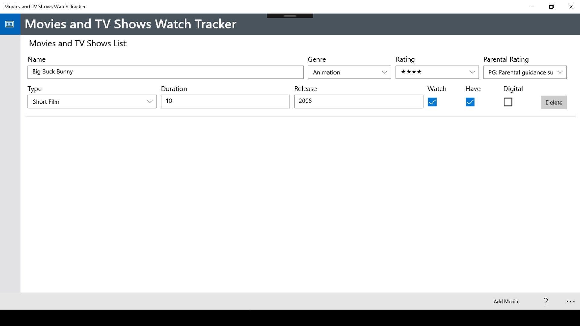 Movies and TV Shows Watch Tracker