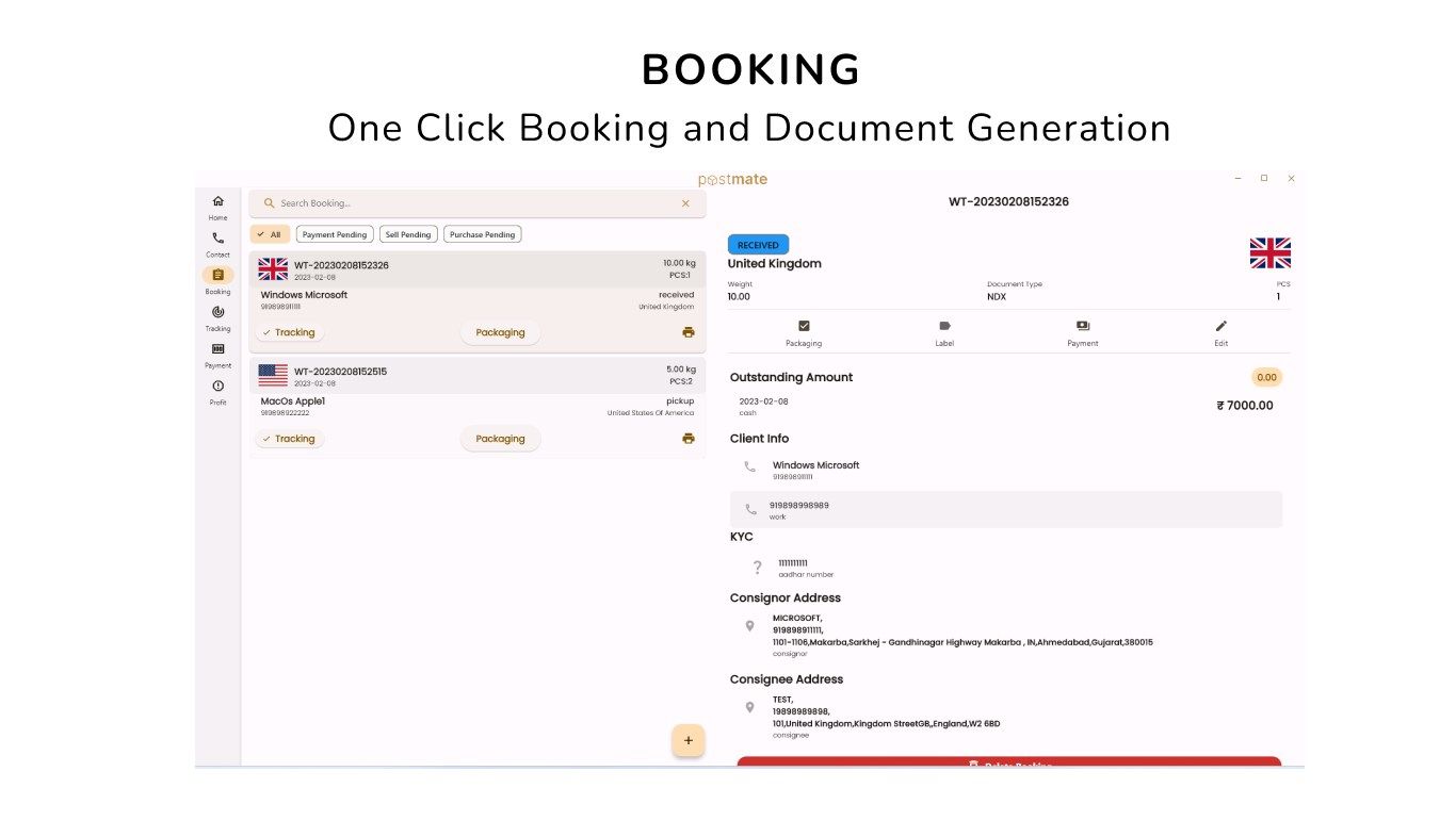 PostMate-Logistics Management