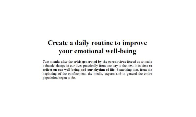 Create a daily routine to improve your emotional well-being