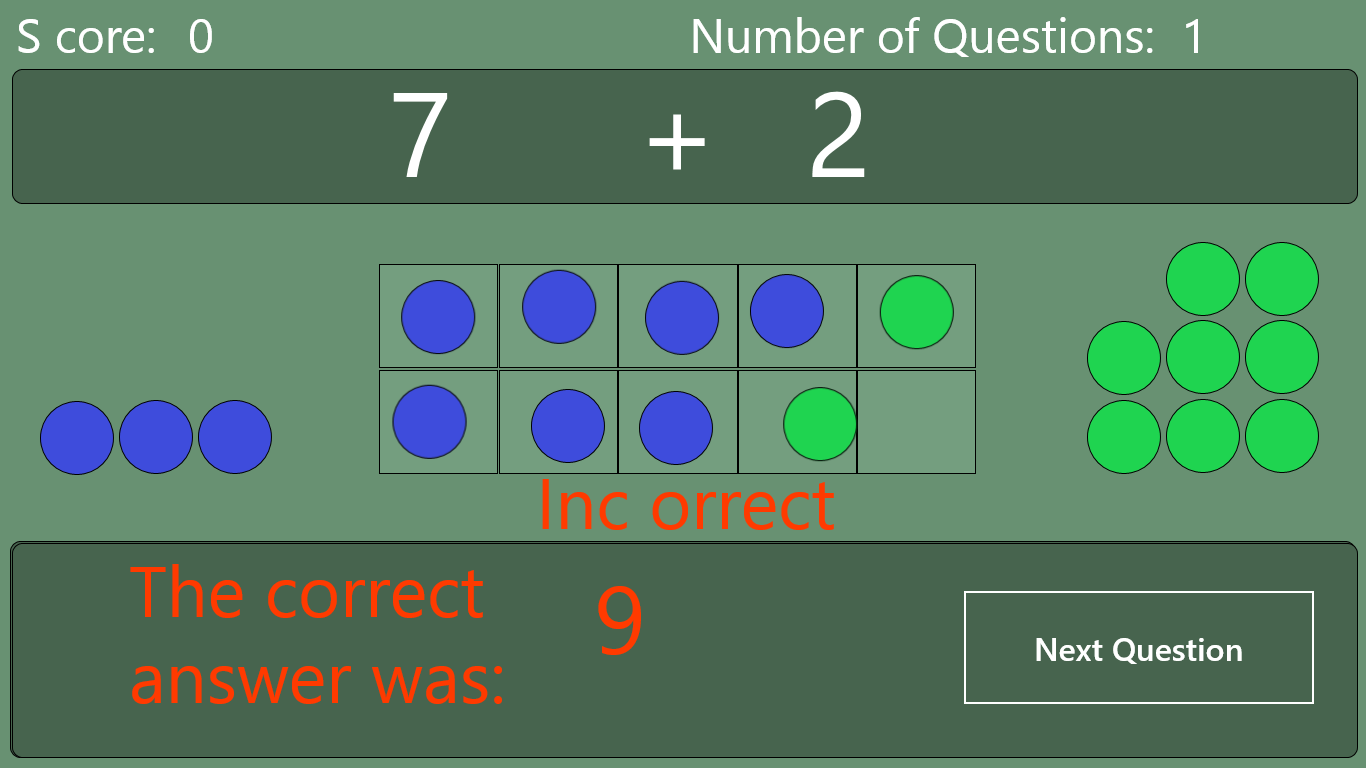 Level 1. If an incorrect answer is given this level shows the student to correct answer.