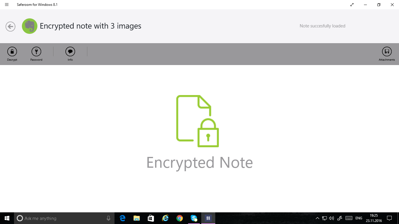 Encrypted note view
