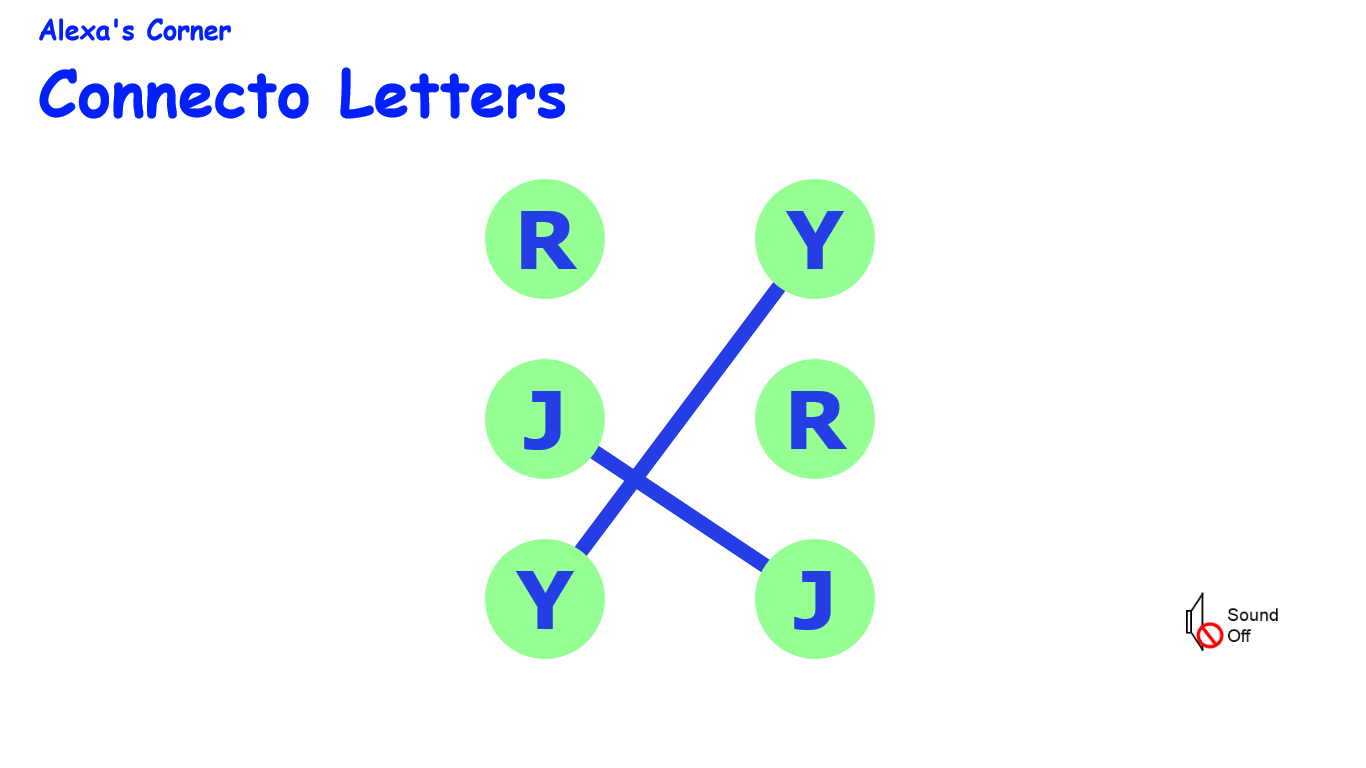 Touch letters to connect a line between them