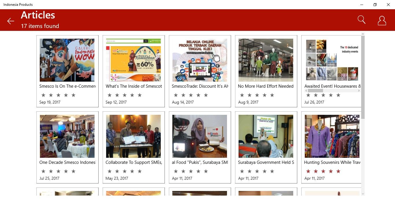 By clicking this menu, you can find the information and news about members (SMEs and companies) in Indonesia Product. You can find news about their activities, complete information of their products, and other.