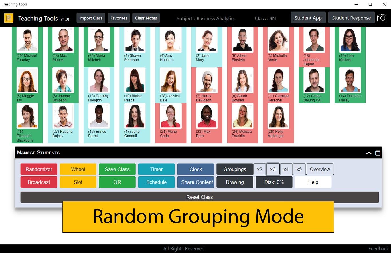 Randomly distribute the class into groups of 2, 3 4 or 5