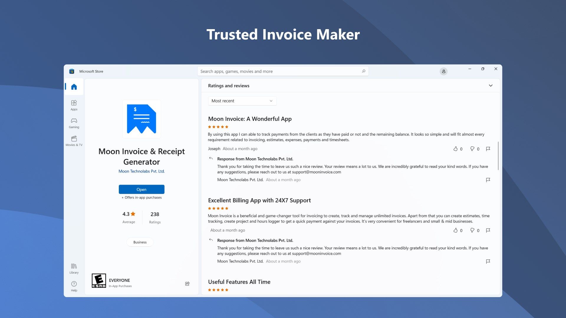 Invoice Maker & Estimate Creator by Moon Invoice