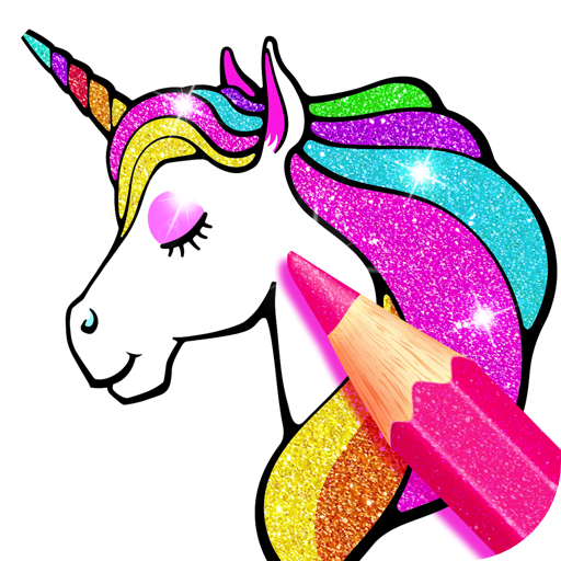 Rainbow Glitter Coloring Book - Unicorn Artist Crayons Pencils & Glitter Pens