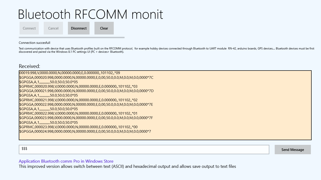 Analyze serial communication width Bluetooth RFCOMM device