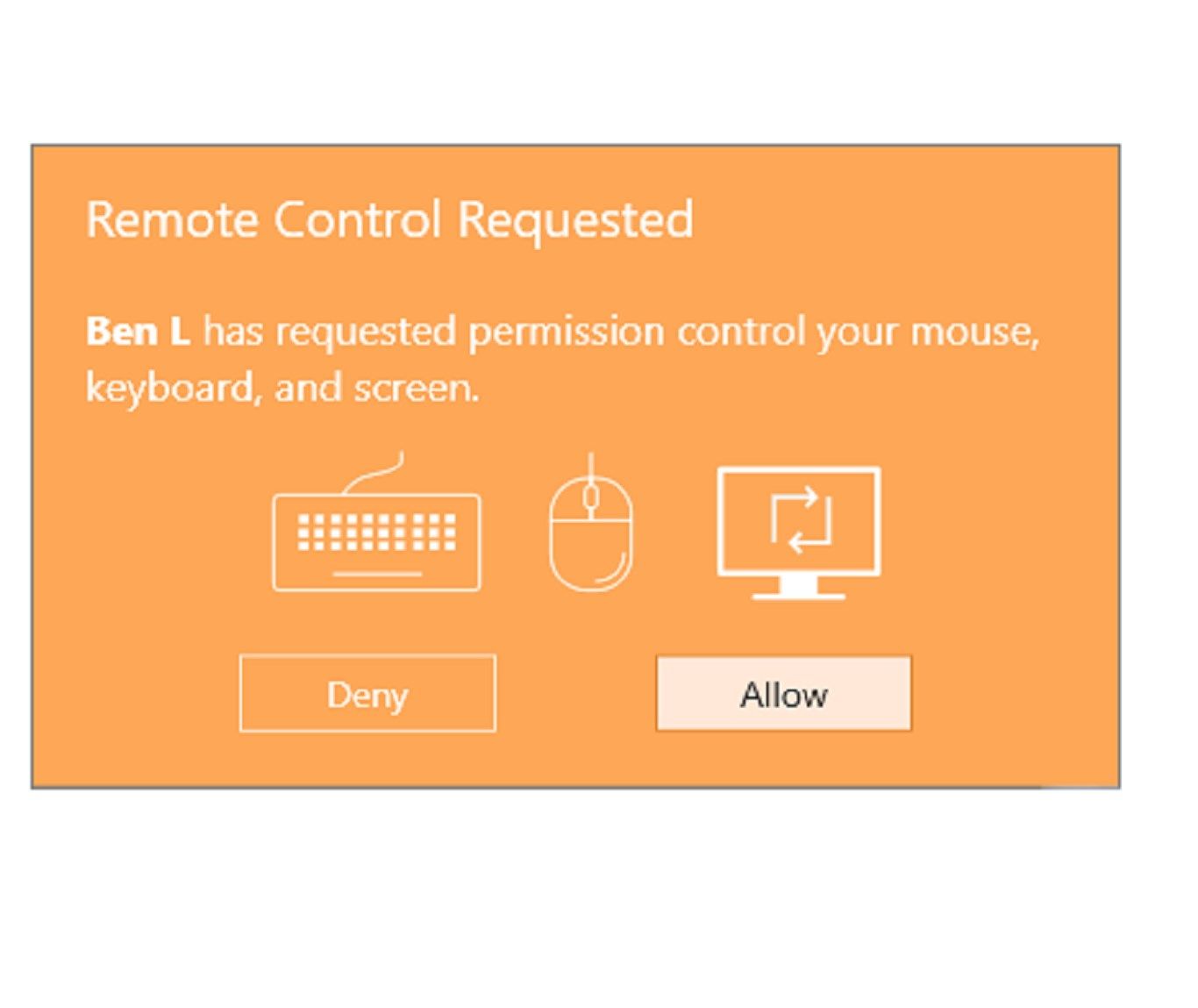 User has control over remote control