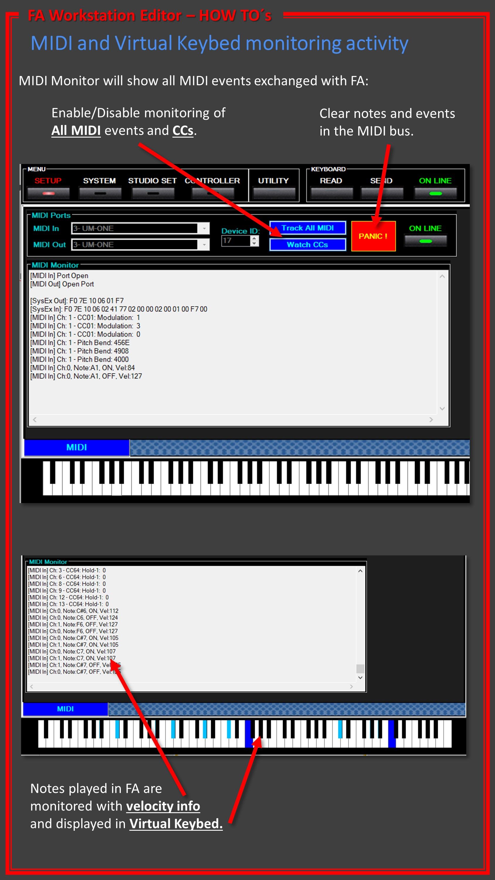 MIDI and Virtual Keybed activity/monitoring