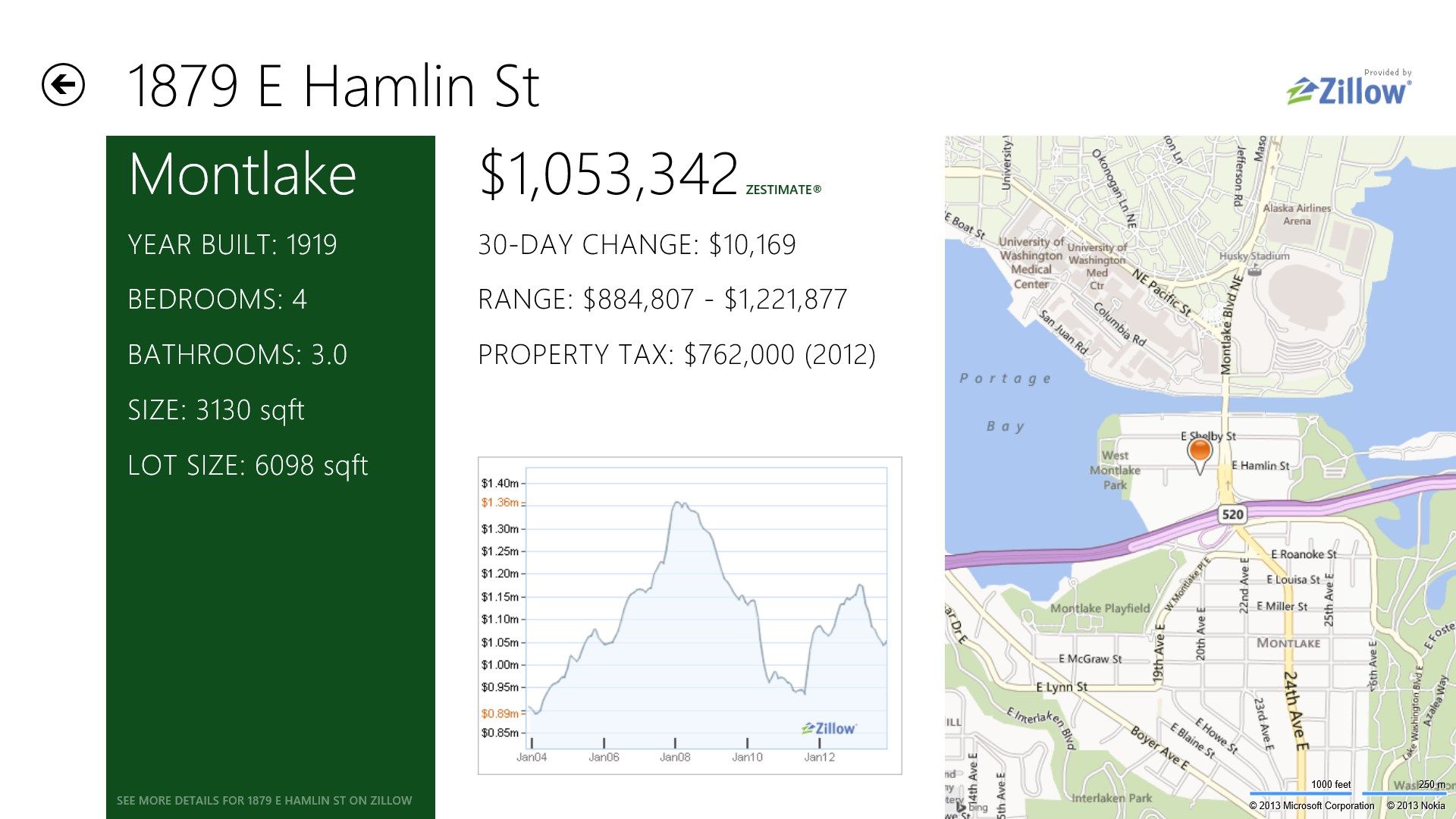 Get up to date data from Zillow about your house.