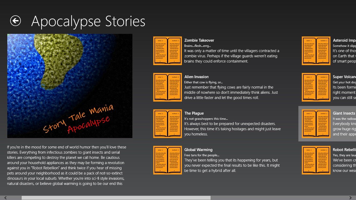 The Apocalypse Story collection includes humorous stories about the world ending.