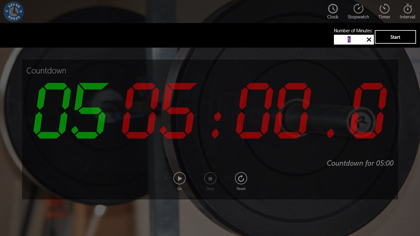 Countdown timer with warmup counter