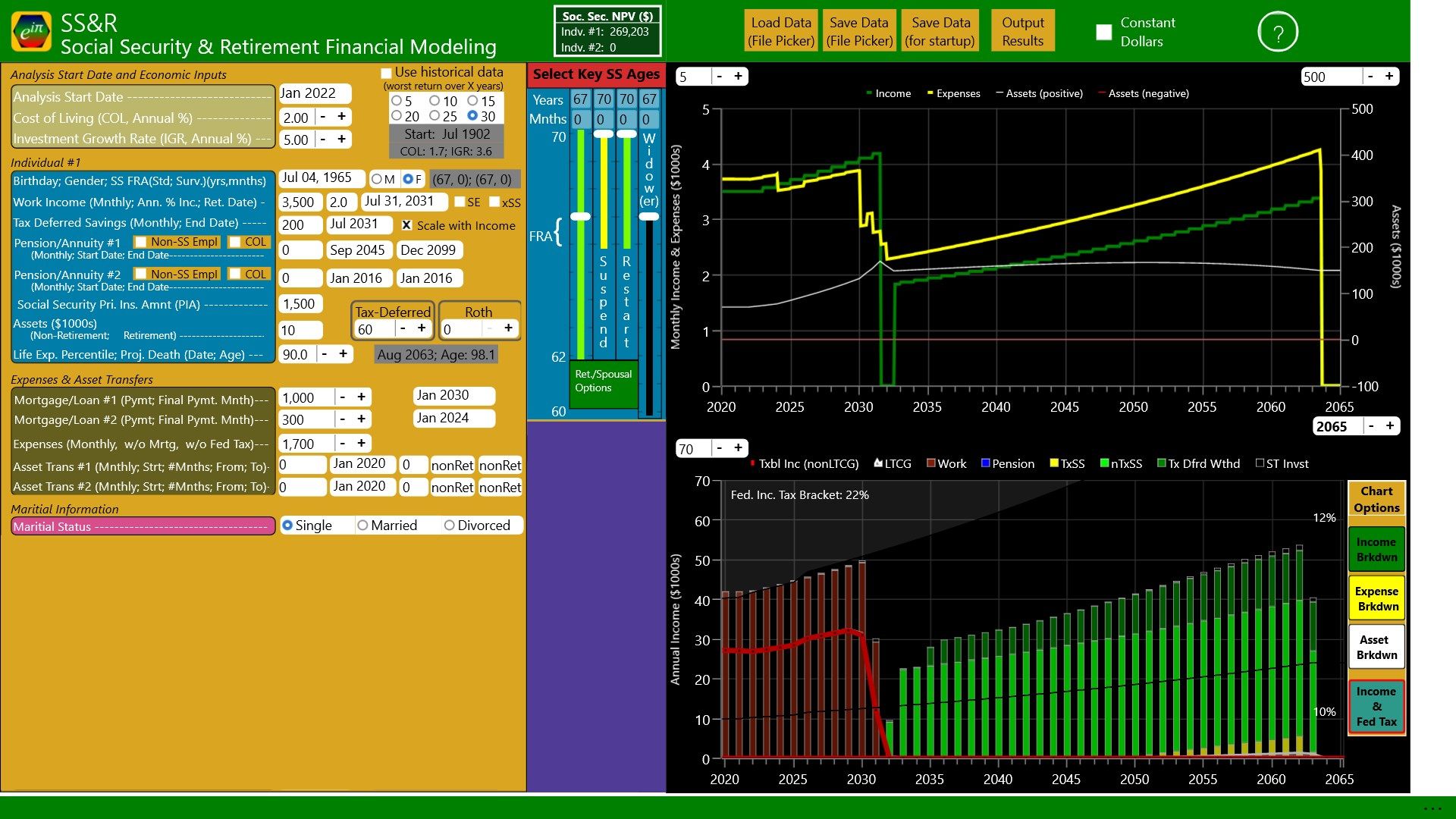 Single Individual - Retire at 66, file for SS at 67