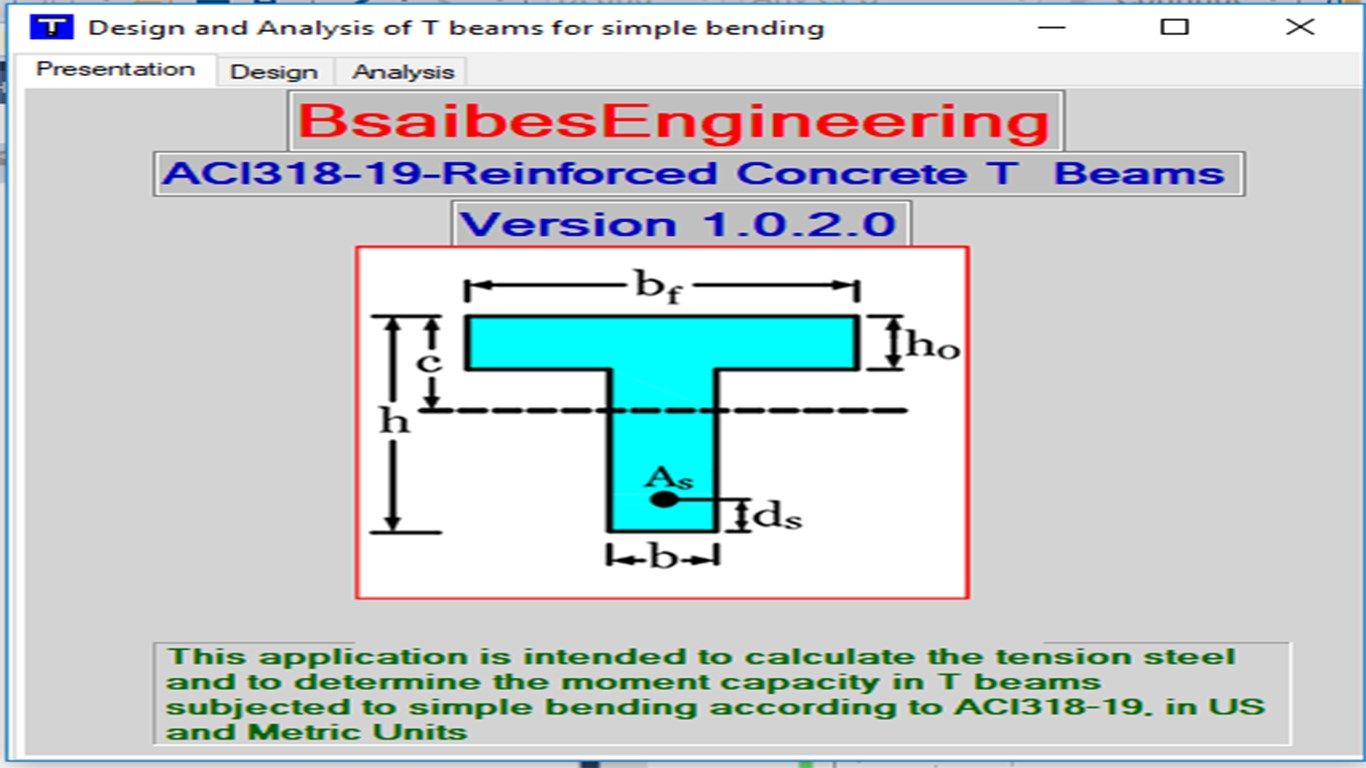 Design & Analysis of T Beams for Simple Bending
