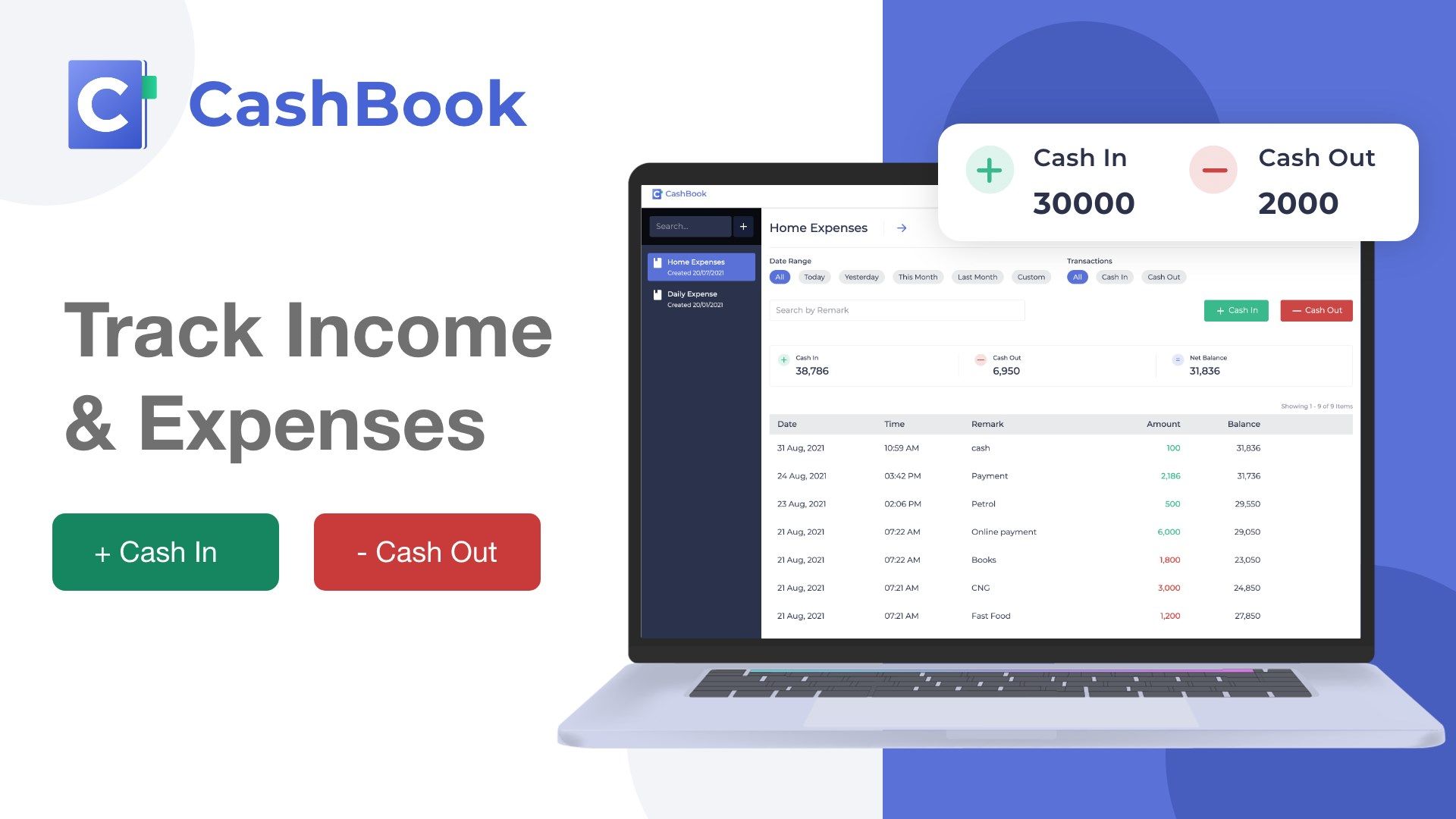 Track your Income and Expenses
