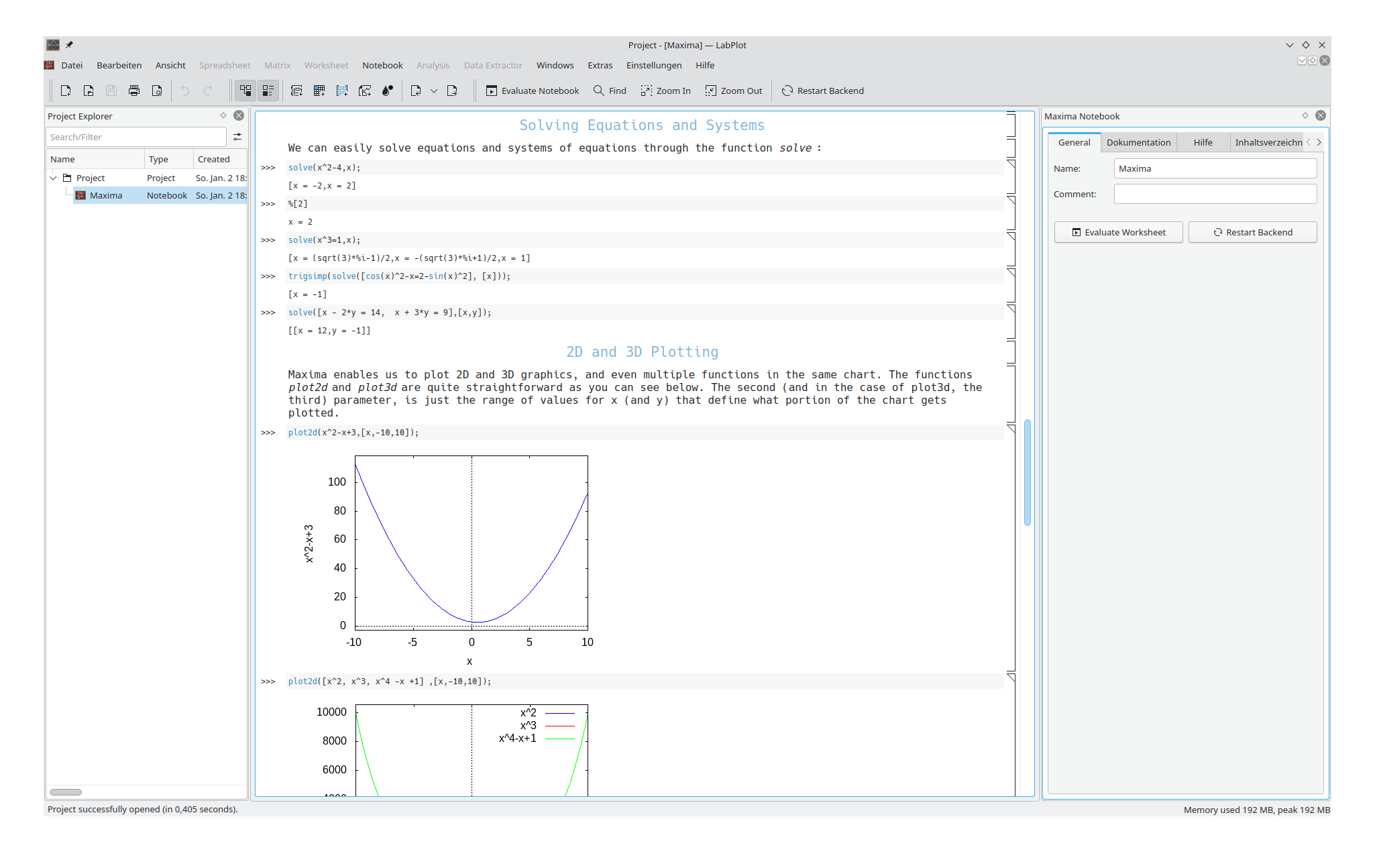 Notebook interface for interactive sessions in Maxima, Octave, R, Sage, Scilab, Python, Julia and Lua