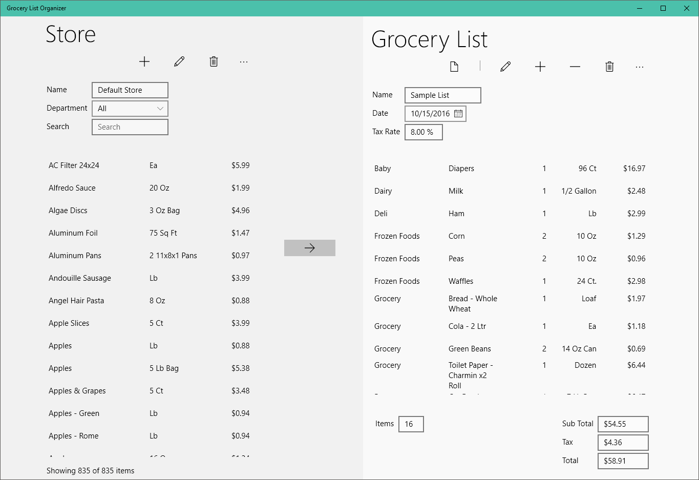 Create Your Grocery List